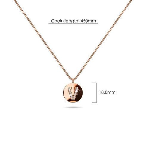 Solid 925 Sterling Silver Initial Alphabet Personalised Disc Necklace